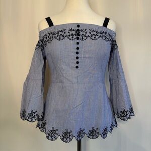 Elegant Off-Shoulder Striped Blouse